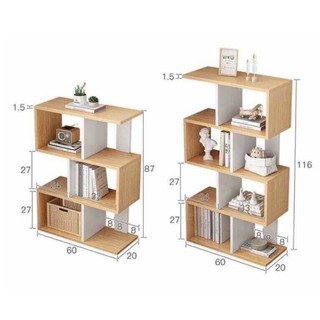 KỆ CHỮ S ĐỂ SÁCH VÀ TRANG TRÍ NHÀ CỬA BẰNG GỖ