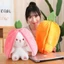 Gấu Bông Nhỏ Hình Thỏ Lốt Dâu 2 Trong 1, Vải Mềm Mịn, Nhập Khẩu, Quà Tặng Dễ Thương MEILI
