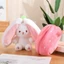 Gấu Bông Nhỏ Hình Thỏ Lốt Dâu 2 Trong 1, Vải Mềm Mịn, Nhập Khẩu, Quà Tặng Dễ Thương MEILI