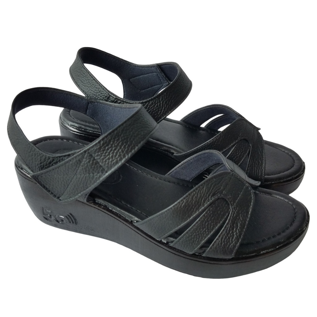 Giày Sandal Đế Xuồng Da Bò Thật BIGGBEN Đế 5 Phân HKD589