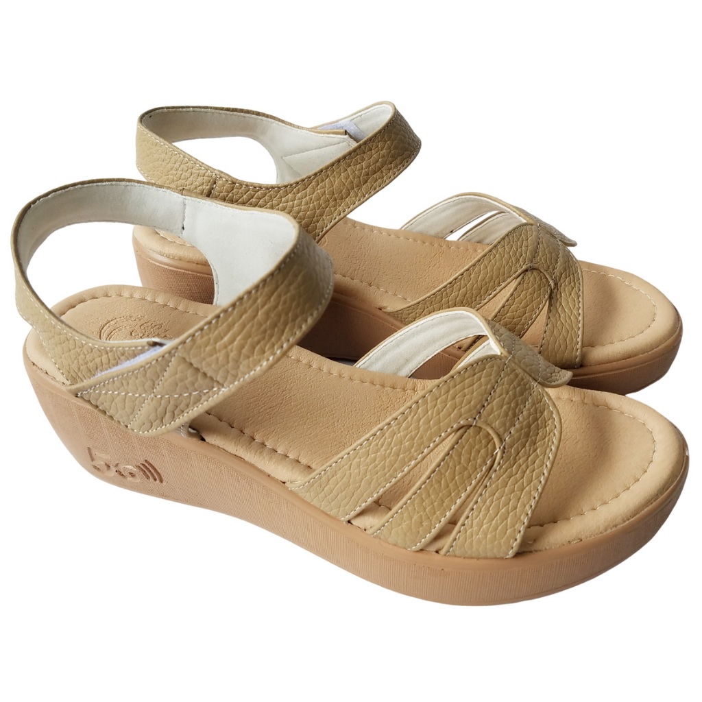 Giày Sandal Đế Xuồng Da Bò Thật BIGGBEN Đế 5 Phân HKD589