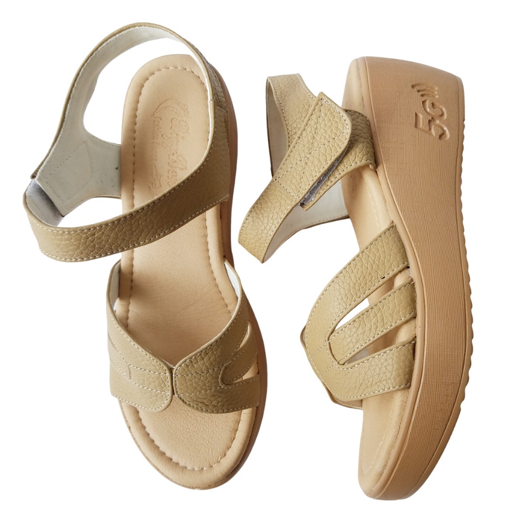 Giày Sandal Đế Xuồng Da Bò Thật BIGGBEN Đế 5 Phân HKD589