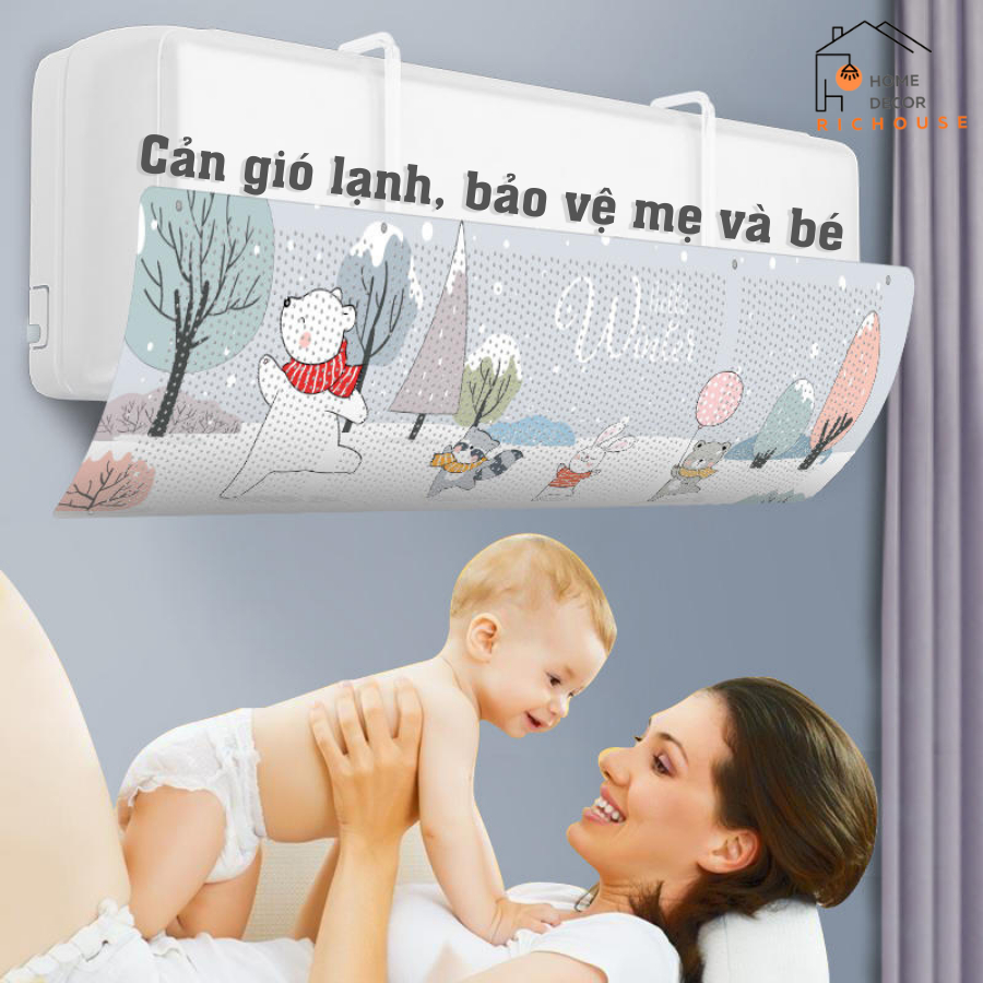 Tấm Chắn Gió Điều Hoà, Tấm chuyển đổi hướng gió điều hoà, máy lạnh bảo vệ sức khoẻ gia đình
