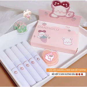 SET Son Kem Lì DANMOLU Hương Dâu Cam Màu Son Chuẩn Toàn Màu Đẹp Chuẩn Chính Hãng Nội Địa Trung SS02