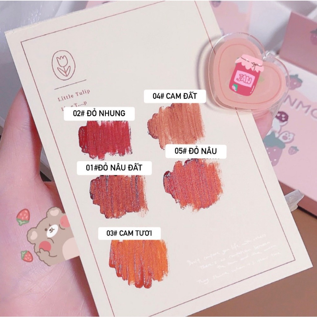 SET Son Kem Lì DANMOLU Hương Dâu Cam Màu Son Chuẩn Toàn Màu Đẹp Chuẩn Chính Hãng Nội Địa Trung SS02