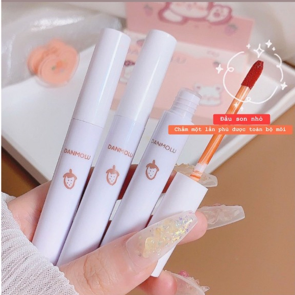 SET Son Kem Lì DANMOLU Hương Dâu Cam Màu Son Chuẩn Toàn Màu Đẹp Chuẩn Chính Hãng Nội Địa Trung SS02