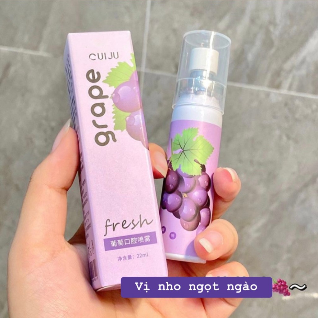 [ƯU ĐÃI] Xịt Thơm Miệng CUIJU Hoa Quả Thơm Miệng Sạch Sẽ Thơm Lâu Có 5 Mùi Vị Lựa Chọn XTM01