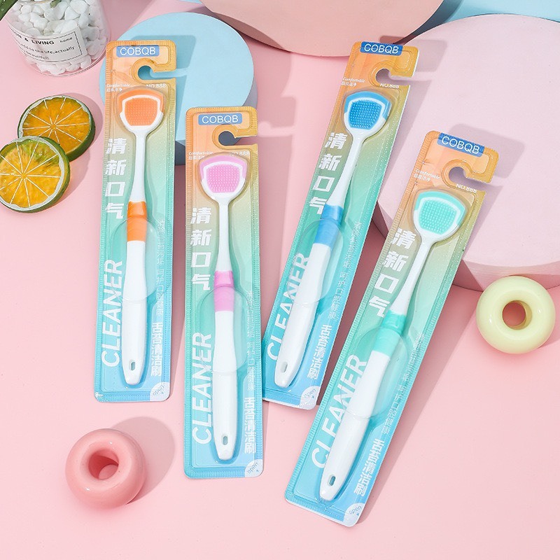 [TẶNG KÈM GEL] Bàn Chải Lưỡi CLEANER, Dụng Cụ Vệ Sinh Lưỡi Cao Cấp, Lưỡi Chải Lông Mềm, Êm Không Rát Lưỡi BCL01