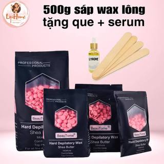 [CHE TÊN] Hũ 500gr sáp wax lông tặng serum mỡ+ que, dòng sáp cao cấp Lyihome tẩy đa vùng da, siêu bám lông
