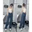 YURI JEANS - Quần Jeans ông Suông Nữ Lưng Cao Cạp Nút