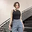 YURI JEANS - Quần Jeans ông Suông Nữ Lưng Cao Cạp Nút