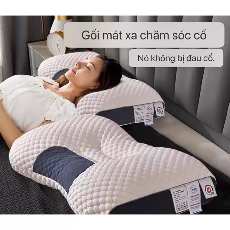Gối Massage Chống Đau Cổ Vai Gáy Hàng Cao Cấp – Gối Spa Massage Chống Ngáy, Chống Đau Vai Gáy Giúp Ngủ Ngon