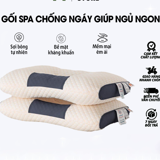 Gối Massage Chống Đau Cổ Vai Gáy Hàng Cao Cấp – Gối Spa Massage Chống Ngáy, Chống Đau Vai Gáy Giúp Ngủ Ngon