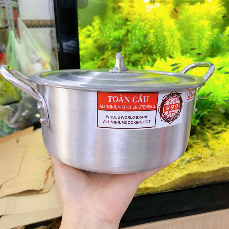 Nồi nhôm xi Cao CấpToàn Cầu, Thúy An kèm nắp  nhiều size dể sử dụng
