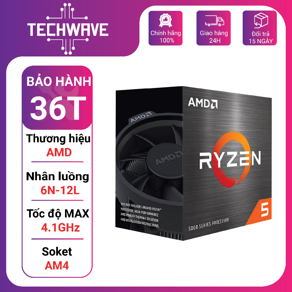 CPU-Bộ xử lý AMD Ryzen 5 4500, chơi game làm việc làm việc mượt mà ...
