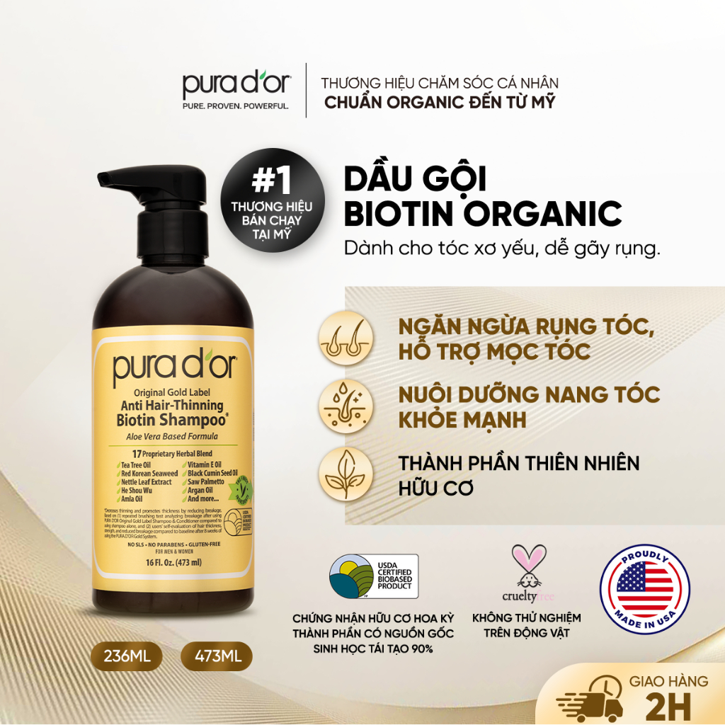 [Mã INIMIPUR giảm 100K đơn 449K] Dầu Gội Biotin Original Gold Label ...