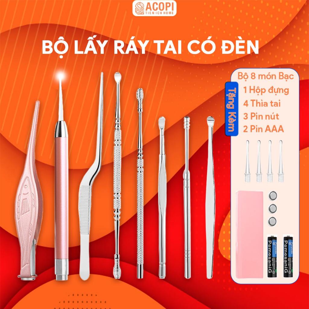 lấy ráy tai ngoáy tai có đèn cho trẻ em và người lớn, Dụng cụ lấy ráy ...