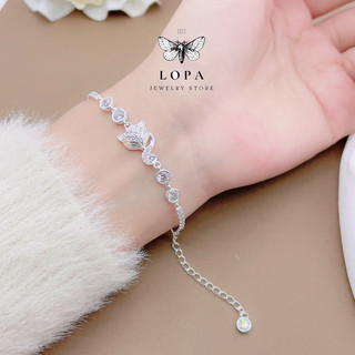 Lắc tay bạc LoPa dáng hồ ly nửa thân nửa xích được thiết kế tinh sảo sắc nét,sang chảnh Bạc LoPa