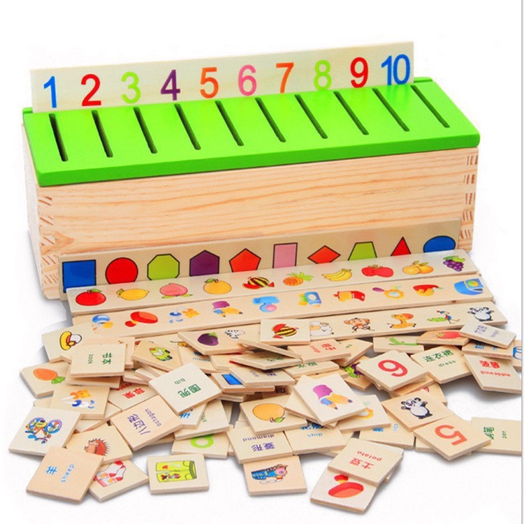 Đồ chơi gỗ Montessori thả hình theo nhiều chủ đề siêu an toàn giúp bé tinh mắt và rèn luyện tính kiên trì.