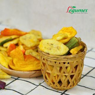 Thập Cẩm Rau Củ Sấy Giòn Nguyên Miếng Không Đường - Snack Lành Mạnh Cho Sức Khỏe, Ăn Vặt Không Lo Tăng Cân