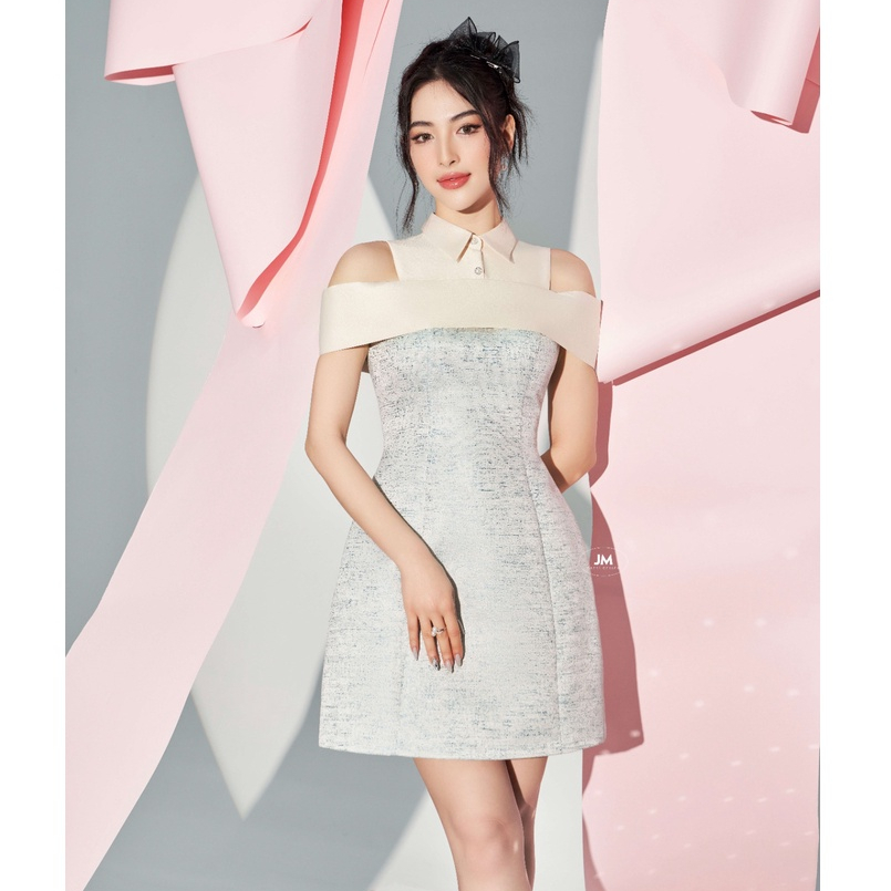 Đầm JM Dress Desgin cut out vai cổ đức tapta gấm 1S48-2302BF