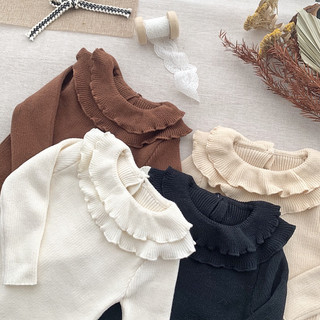 𝐀𝐩𝐫𝐢𝐥 𝐛𝐞́𝐛𝐞́ - Cutemily Áo len giữ nhiệt mùa đông cổ bèo Phong Cách Hàn Quốc Cho Bé Gái dễ thương