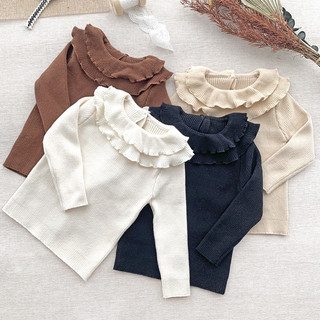 𝐀𝐩𝐫𝐢𝐥 𝐛𝐞́𝐛𝐞́ - Cutemily Áo len giữ nhiệt mùa đông cổ bèo Phong Cách Hàn Quốc Cho Bé Gái dễ thương