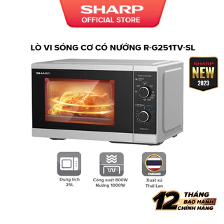 Lò Vi Sóng Cơ Có Nướng Sharp R-G251TV-SL/BK 25L [5 Mức Công Suất] - Bảo Hành 12T