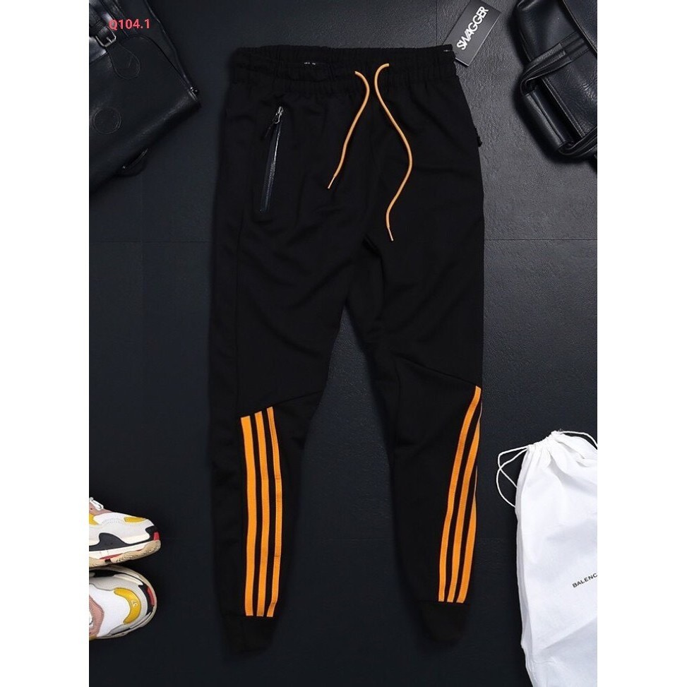 Quần Thể Thao Nam 3 Sọc Phối Túi Khóa Quần Nam Thu Đông Co Giãn Ống Suông ,Ống Côn - unisex L1