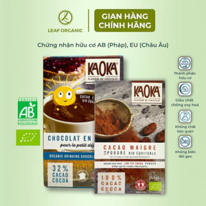 Bột ca cao hữu cơ Kaoka và cacao nguyên chất hữu cơ tách béo 250g/400g
