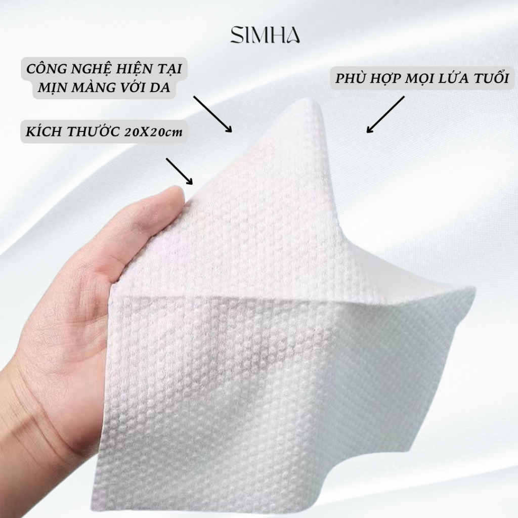 Hộp khăn mặt khô sử dụng 1 lần SIMHA dùng hằng ngày đa năng