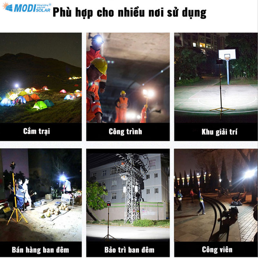 Ảnh Đèn Tích Điện Năng Lượng Mặt Trời MODI SOLAR Đa Năng Xách Tay Siêu Sáng, Chống Nước 4