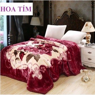 Chăn mền nhung 3KG lông tuyết 2 lớp nhung siêu ấm cotton mền mịn 1m6x2m nhập tại xưởng bao đẹp cao cấp