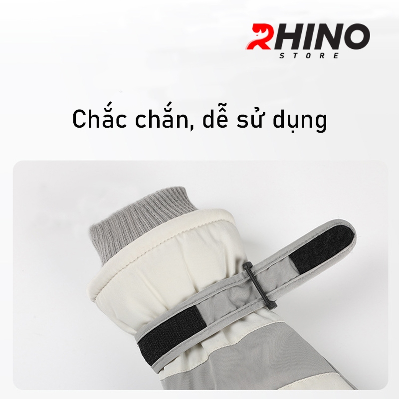 Ảnh Găng tay lót lông cừu giữ ấm mùa đông chống gió Rhino G904 chống trượt đi xe máy, xe đạp cho nam nữ, 3