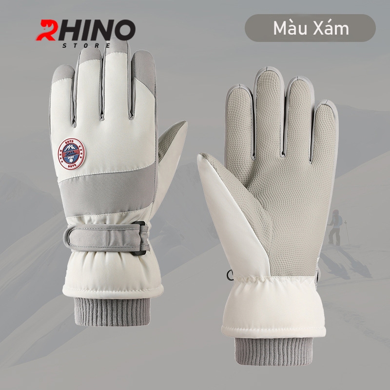 Ảnh Găng tay lót lông cừu giữ ấm mùa đông chống gió Rhino G904 chống trượt đi xe máy, xe đạp cho nam nữ, 4