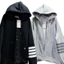 Hoodie Zip - Áo Khoác Thome Nỉ Phối 4 Sọc Tay Cao Cấp From Dáng Unisex Nam Nữ Cực Hot Trend 2023