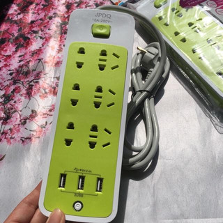 Ổ Cắm Điện Đa Năng Thông Minh Chống Giật 6 cổng cắm 3 Cổng USB dây dài 1m3 Tiện Dụng An Toàn khi sử dụng
