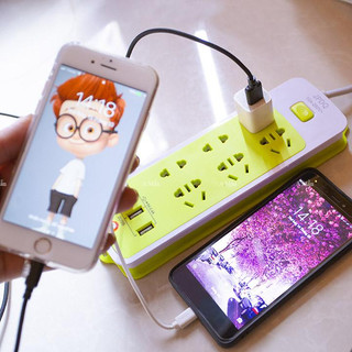 Ổ Cắm Điện Đa Năng Thông Minh Chống Giật 6 cổng cắm 3 Cổng USB dây dài 1m3 Tiện Dụng An Toàn khi sử dụng