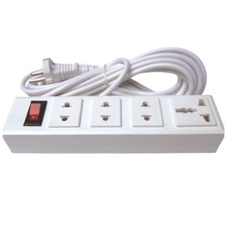 Ổ cắm điện có 4 lỗ cắm và dây dài 3m chống cháy chịu tải 2200W có nhíp đàn hồi cao cấp