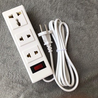 Ổ cắm điện có 4 lỗ cắm và dây dài 3m chống cháy chịu tải 2200W có nhíp đàn hồi cao cấp
