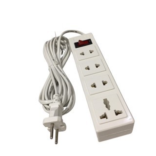 Ổ cắm điện có 4 lỗ cắm và dây dài 3m chống cháy chịu tải 2200W có nhíp đàn hồi cao cấp
