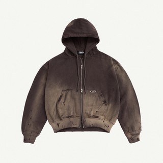 TRASH FULLZIP HOODIE BROWN / HOODIE ZIP DENIM / GAMBLE WORLDWIDE