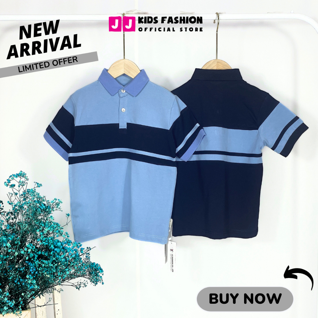 Áo thun Polo bé trai thun Cotton cá sấu, in phối màu sang trọng full size BST Xuân Thu 2024 |JJ Kids