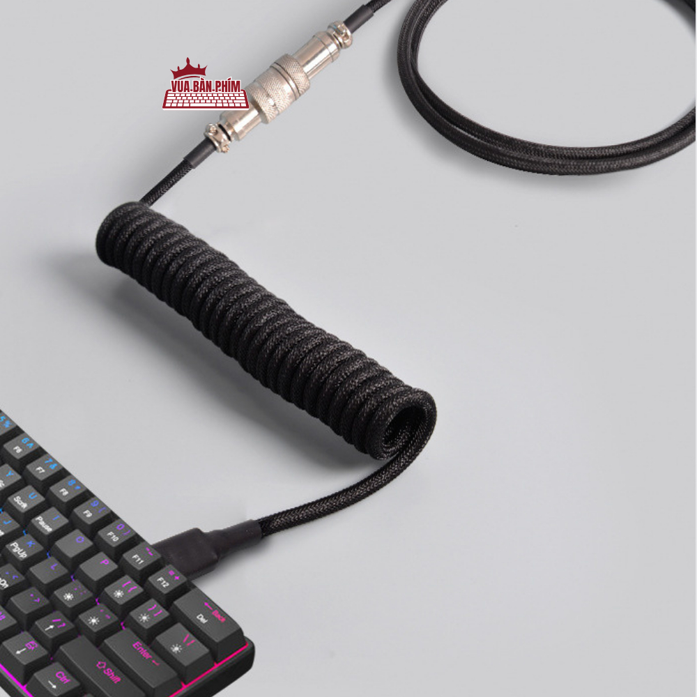 Dây cáp bàn phím cơ usb - type C, lò xo xoắn dây dù Polyethylene cao cấp,dài 3m, trục nối kim loại chuẩn GX12 | BigBuy360 - bigbuy360.vn