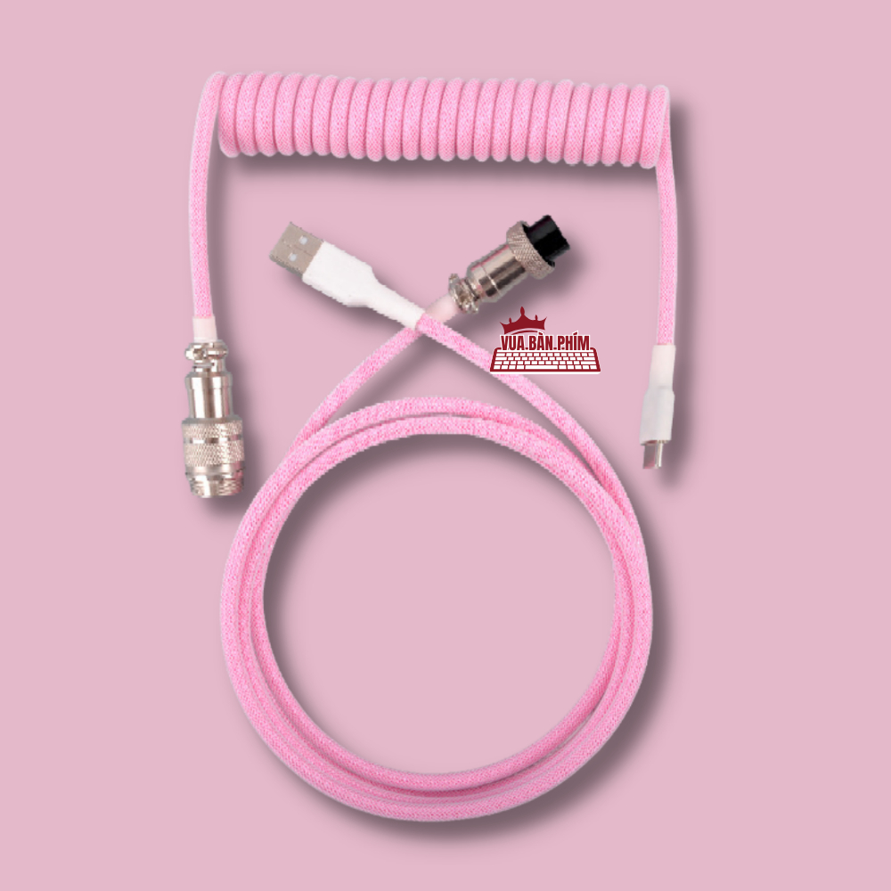 Dây cáp bàn phím cơ usb - type C, lò xo xoắn dây dù Polyethylene cao cấp,dài 3m, trục nối kim loại chuẩn GX12 | BigBuy360 - bigbuy360.vn