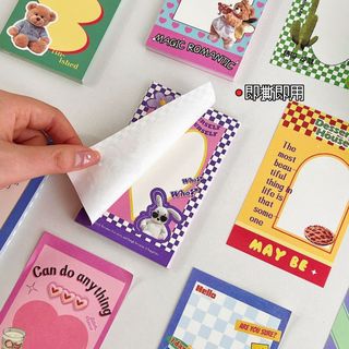 MEOWU Set 2 Giấy Note Ghi Chú Nhiều Hình Màu Tím Dễ Thương Phong Cách Cổ Điển Hàn Quốc