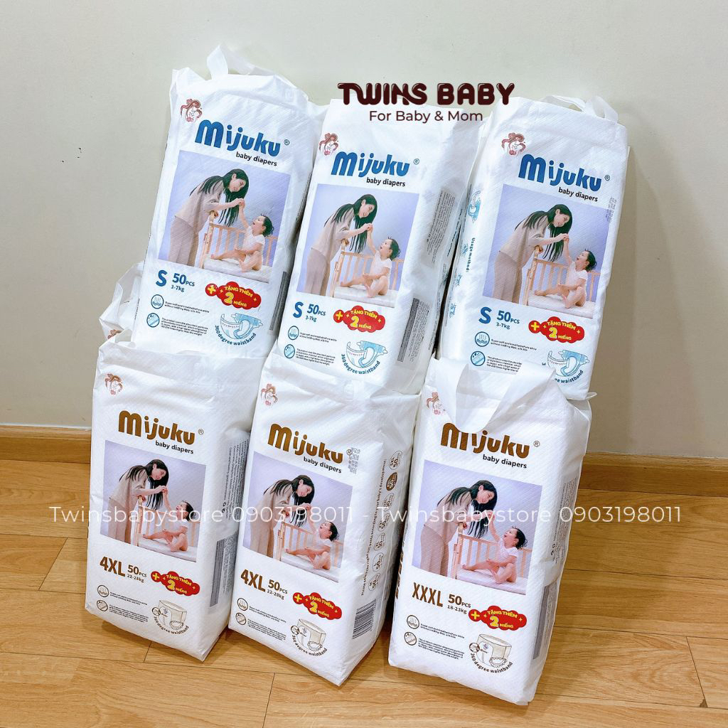 Bỉm mijuku, tã mijuku siêu thấm hút size m,l,xl,xxl,xxxl,4xl,5xl ( bịch ...