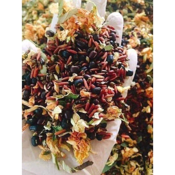 TRÀ GẠO LỨT XẠ ĐEN HOA NHÀI ĐẬU ĐEN LÁ SEN 500gr