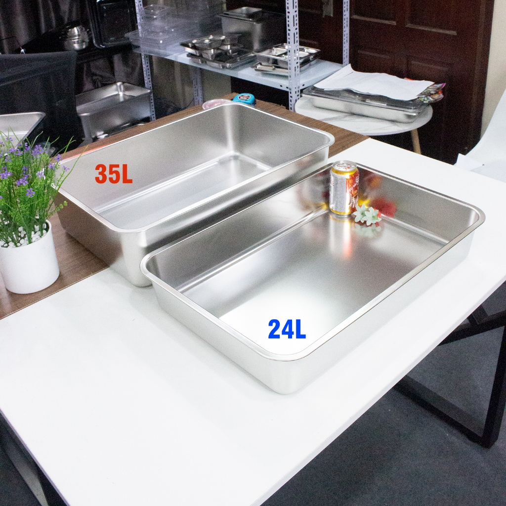 Khay inox 304 kích thước 40 x 60 cao 10/15/20 (cm) có nắp INOX HÀ ANH ...