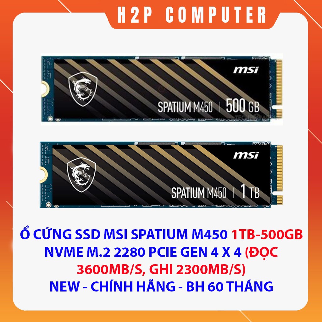 MSI Spatium M450 1TB M.2 PCIe NVMe SSD 3D NAND Flash Solid State Drive – DynaQuest PC